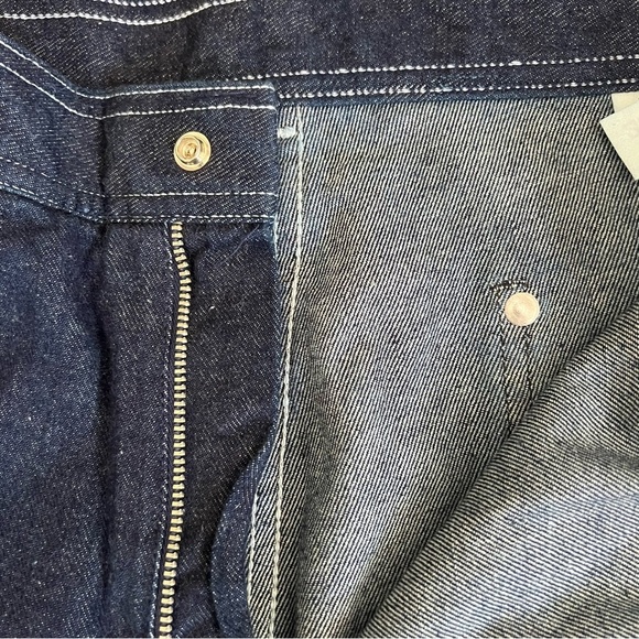 VINTAGE Pizzazz 1970s Denim Straight Leg High Rise Jeans Dark Wash Deadstock - Picture 7 of 12
